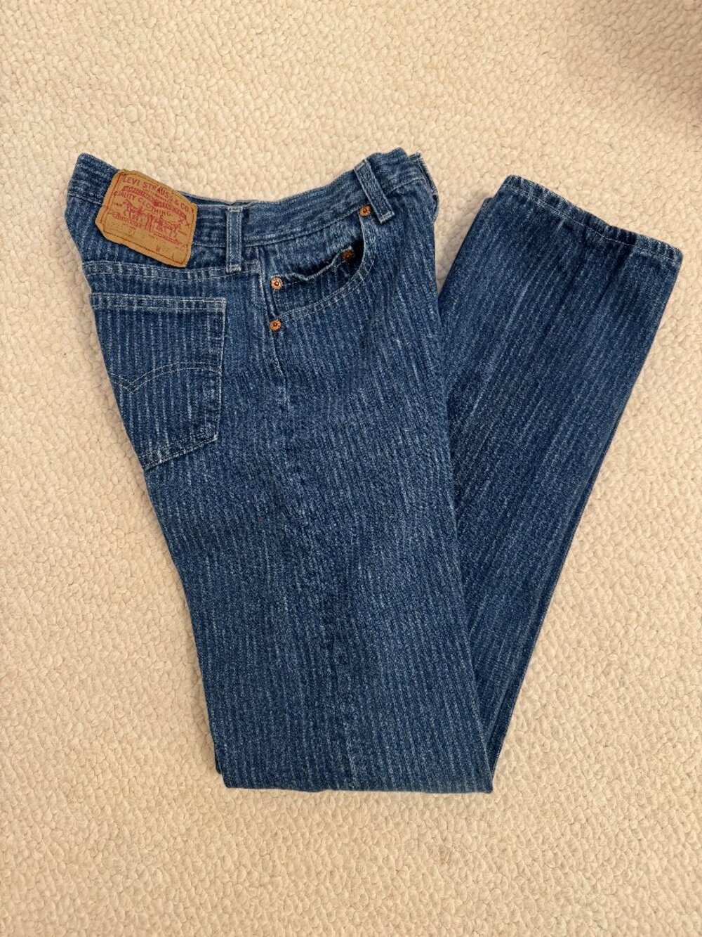 Vintage 501 Striped Bluejeans Size 27 x 32